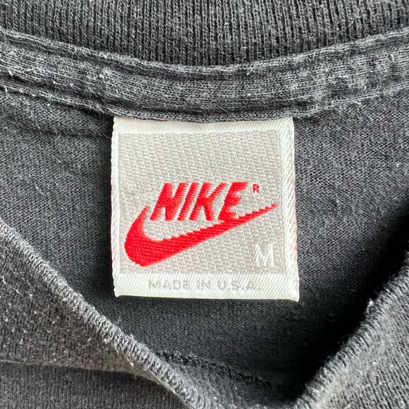 Vintage Nike Force Basketball Swoosh Single Stitch T Shirt Faded Black M USA - Picture 6 of 9
